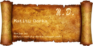 Matity Dorka névjegykártya
